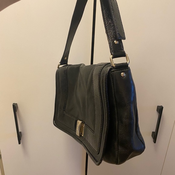 Kate Spade Black Leather Crossbody, Patent Details - Picture 2 of 9
